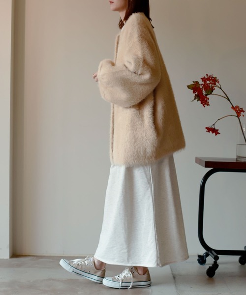 「NOAHL」 ニットカーディガン FREE オリーブ レディース_画像2