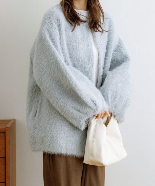 「NOAHL」 ニットカーディガン FREE オリーブ レディース_画像7