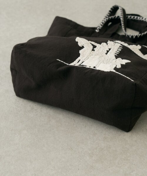 ビアズリー　ラタンチャーム付きアパカトートバッグ BEARDSLEY（ビアズリー） トートバッグ メキシカン刺繍Bag レディース