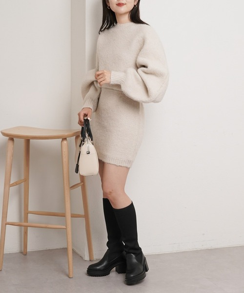 「Chico」 ニットワンピース FREE グレー レディース_画像9