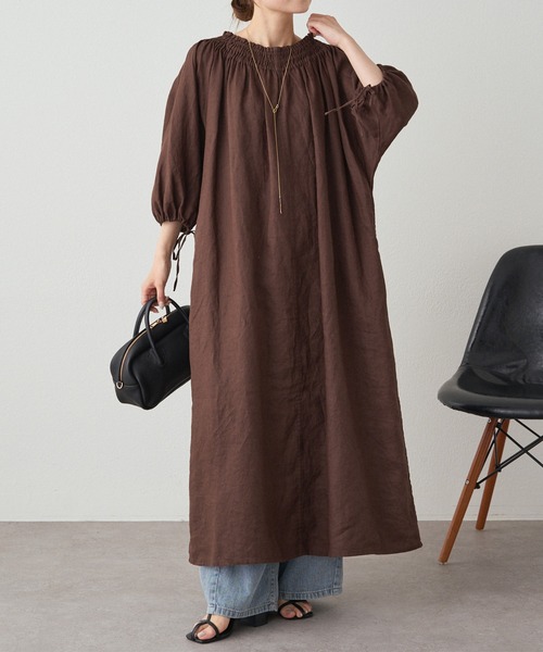 「PUAL CE CIN」 半袖ワンピース FREE ブラック レディース_画像2