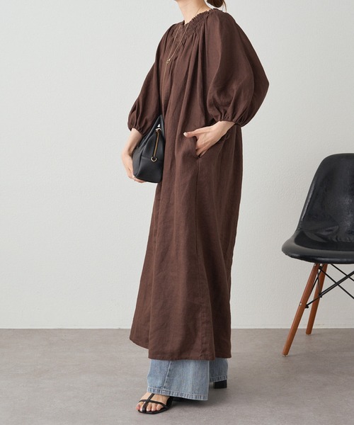 「PUAL CE CIN」 半袖ワンピース FREE ブラック レディース_画像3