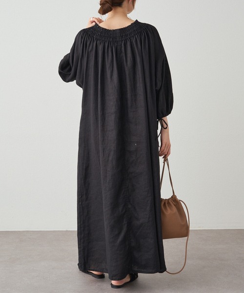 「PUAL CE CIN」 半袖ワンピース FREE ブラック レディース_画像6