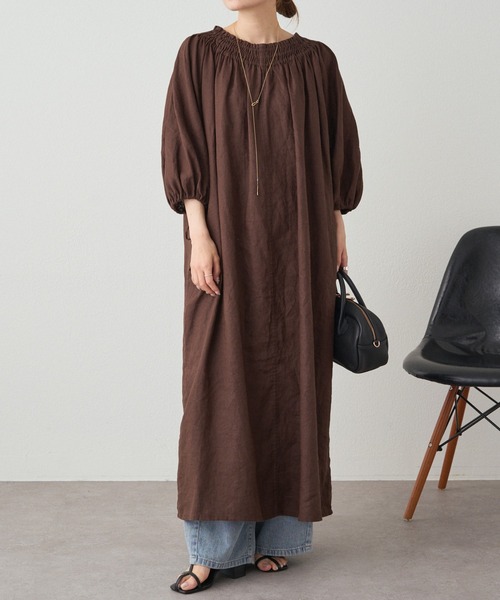 「PUAL CE CIN」 半袖ワンピース FREE ブラック レディース_画像9