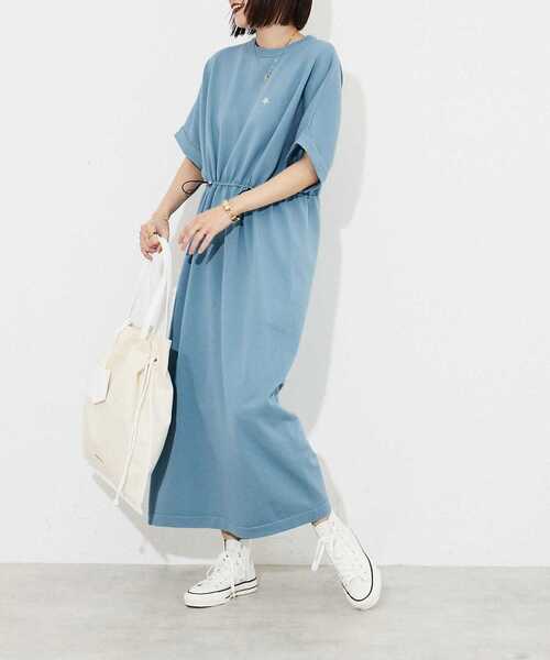 「CONVERSE TOKYO」 半袖ワンピース FREE グリーン レディース_画像2
