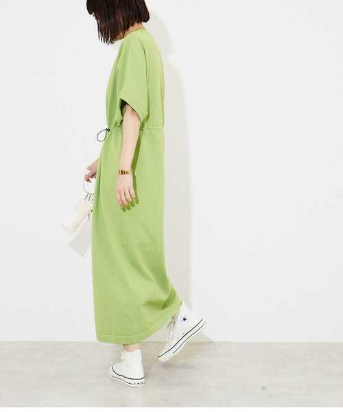 「CONVERSE TOKYO」 半袖ワンピース FREE グリーン レディース_画像4