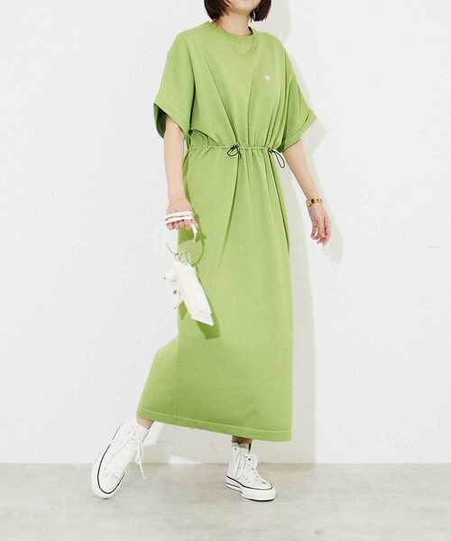 「CONVERSE TOKYO」 半袖ワンピース FREE グリーン レディース_画像7