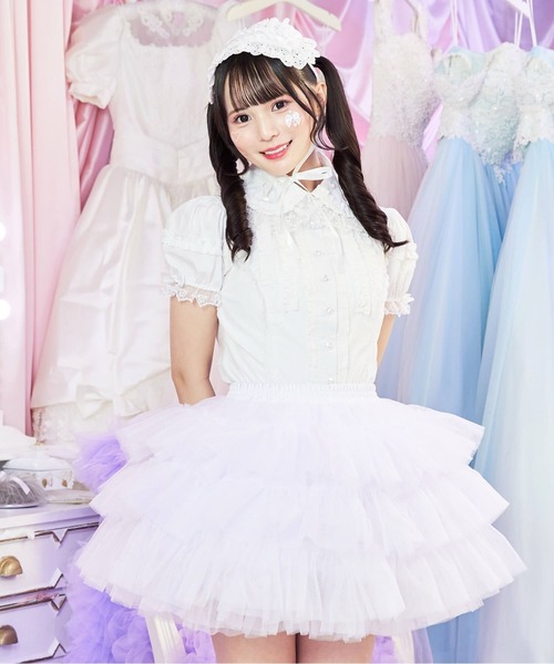 BODYLINE スカート 3段フリルレイヤードチュールパニエ : ZOZOTOWN
