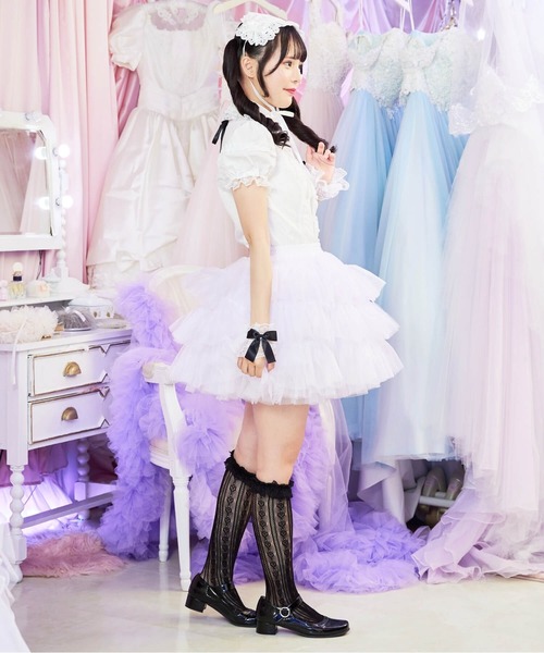 BODYLINE スカート 3段フリルレイヤードチュールパニエ : ZOZOTOWN