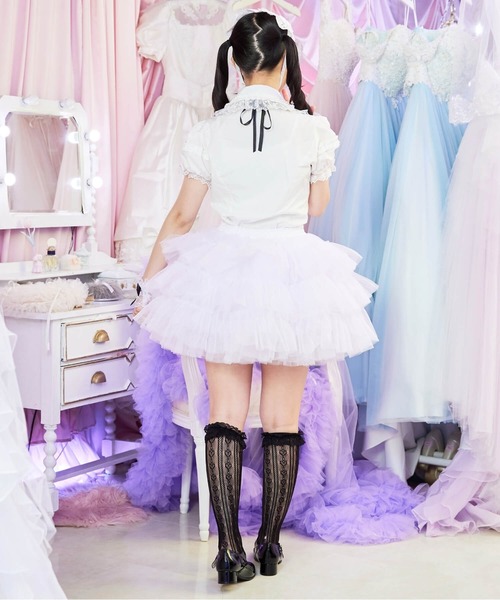 BPN フリル　スカート BODYLINE スカート 3段フリルレイヤードチュールパニエ : ZOZOTOWN