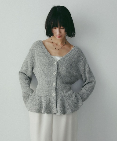 新品　A part by  ブークレペプラムニットカーディガン apart by lowrys - 新品 A part by ブークレペプラムニット