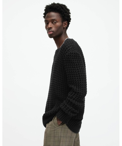 「ALLSAINTS」 長袖ニット X-SMALL ブラック メンズの画像