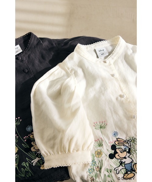 シャツ/ブラウス(長袖/七分) mame Botanical Embroidery Blouse Disney SERIES CREATED by MUS | MD BOTANICAL EMBROIDERY ブラウス