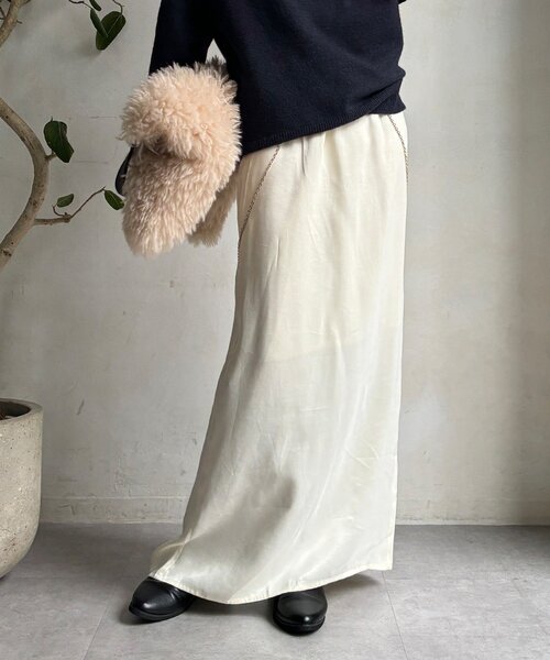 「DouDou」 ロングスカート 36 モカ レディースの画像