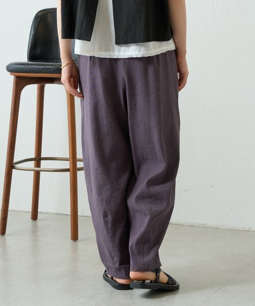 BEARDSLEY（ビアズリー） ワイドパンツ パンツ ウエストリブリネン