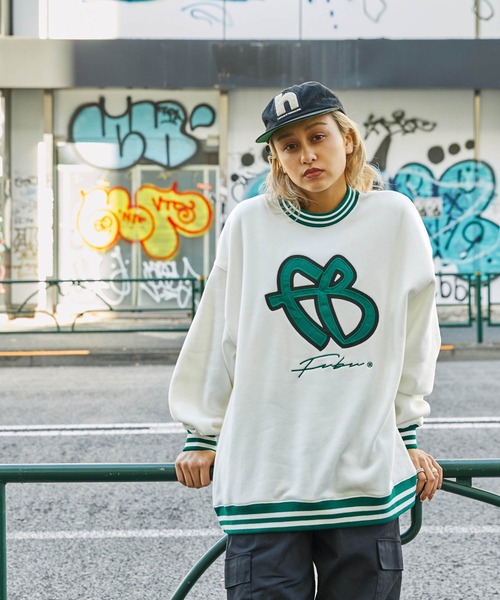 「FUBU」 スウェットカットソー L アッシュグレー メンズ_画像9