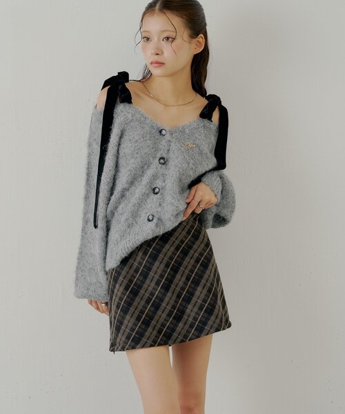 「Chico」 ミニスカート MEDIUM チャコールグレー レディース_画像5