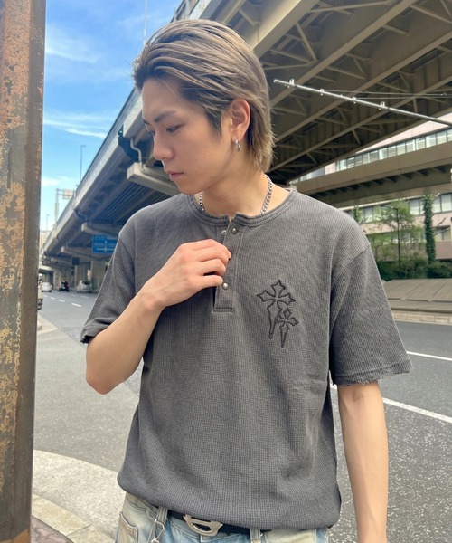 FREE DEE ヘンリーネック tシャツ A'GEM/9 × .kom 「FREEDEE/フリー