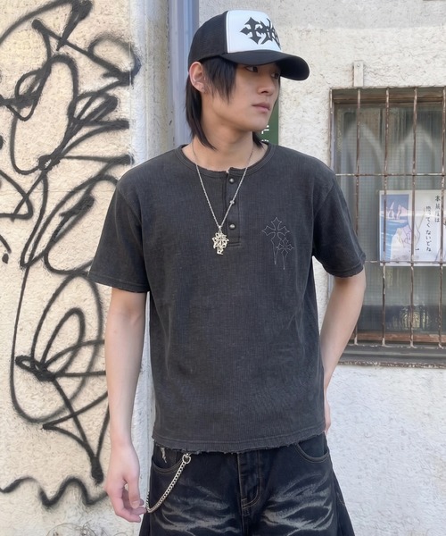 FREE DEE ヘンリーネック tシャツ A'GEM/9 × .kom 「FREEDEE/フリー