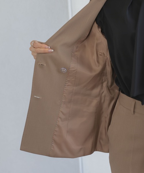 「DRESS PLUS」 パンツスーツ XX-LARGE ブラウン レディース_画像9