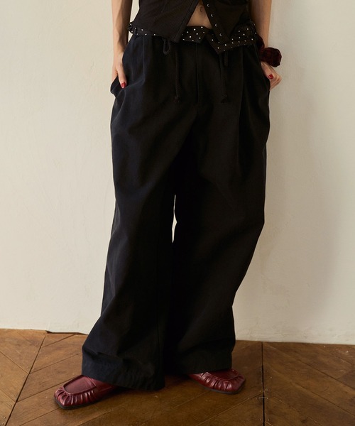 IENA（イエナ） チノパン BLACK コットンチノパンツ レディース