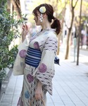 浴衣 大人雰囲気な高級綿麻浴衣3点セット「浴衣...の詳細画像4