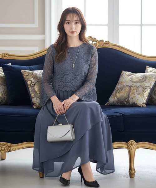 Cinderella（シンデレラ） 長袖ワンピース X-LARGE ブルー レディース