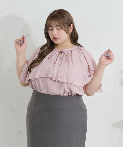 「Louiosy」 ノースリーブブラウス 4L ピンク レディース_画像9