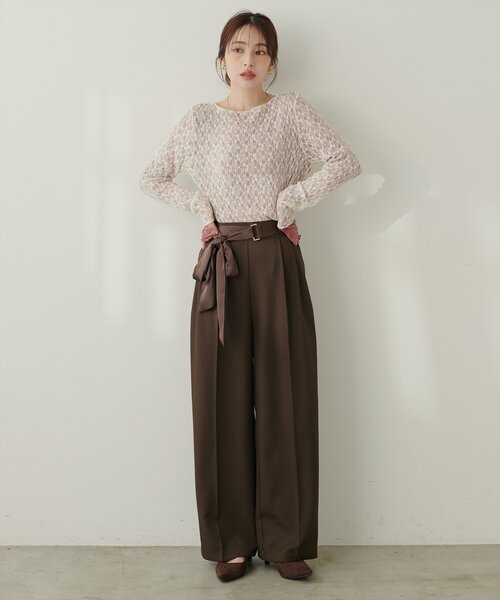 「natural couture」 長袖カットソー FREE ミント レディース_画像6
