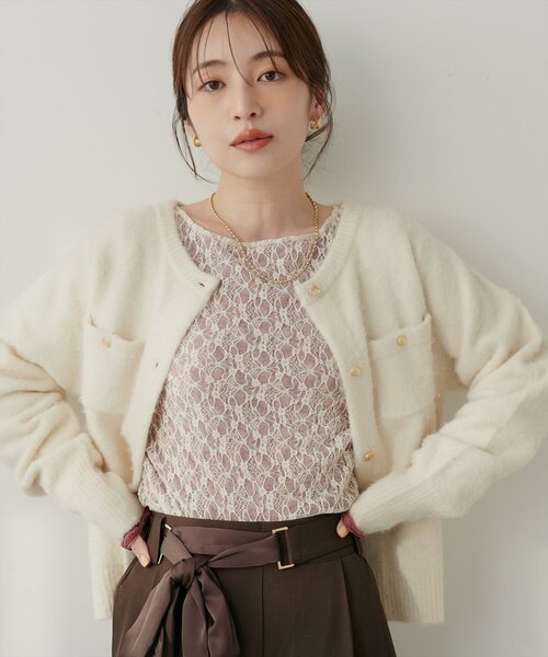「natural couture」 長袖カットソー FREE ミント レディース_画像8