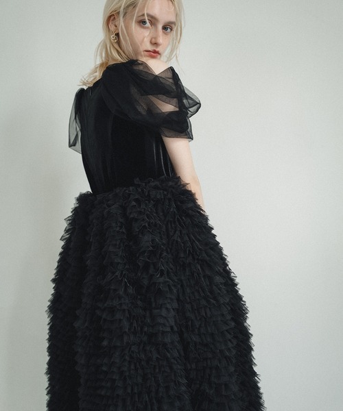 et.UNiVER ドレス Velour Ruffle Dress : ZOZOTOWN Yahoo!店 - 通販