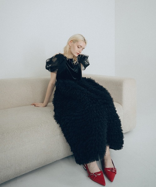 et.UNiVER ドレス Velour Ruffle Dress : ZOZOTOWN Yahoo!店 - 通販