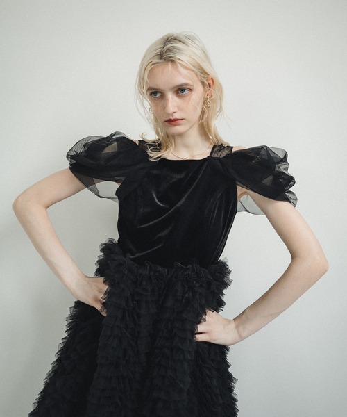 et.UNiVER ドレス Velour Ruffle Dress : ZOZOTOWN Yahoo!店 - 通販