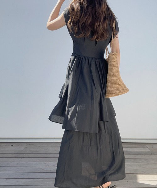 「LAUIR」 半袖ワンピース MEDIUM ベージュ レディース_画像5