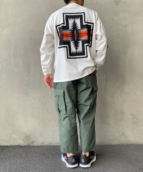 最終値下げ PENDLETON 別注ロングスリーブ柄クルーTシャツL 新品 PENDLETON tシャツ 「PENDLETON/ペンドルトン」 別注 バック