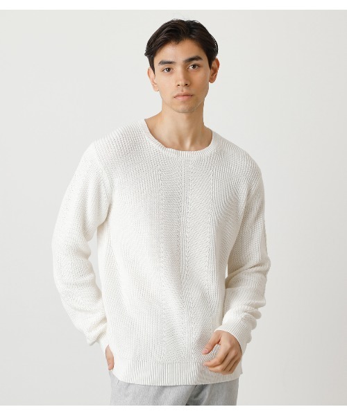 ニット HALF CARDIGAN STITCH KNIT ハーフカーディガンステッチニット