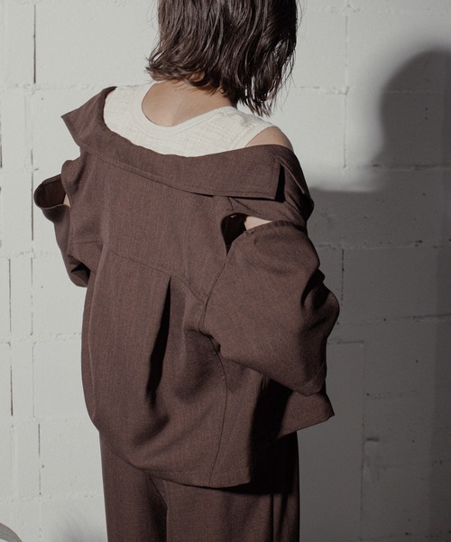 ANOGH ブラウス シャツ LINEN LIKE SHIRT JACKET レディース