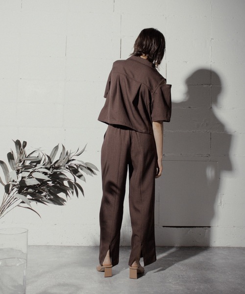 ブラウス シャツ LINEN LIKE SHIRT JACKET レディース ANOGH ブラウス シャツ LINEN LIKE SHIRT JACKET レディース