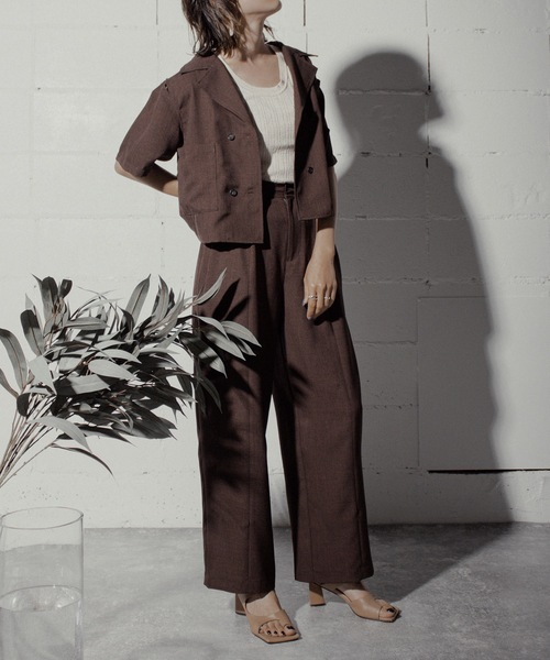 ブラウス シャツ LINEN LIKE SHIRT JACKET レディース ANOGH ブラウス シャツ LINEN LIKE SHIRT JACKET レディース