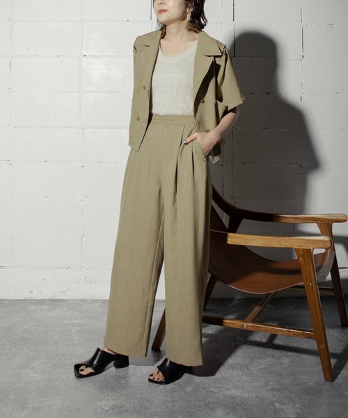 ブラウス シャツ LINEN LIKE SHIRT JACKET レディース ANOGH ブラウス シャツ LINEN LIKE SHIRT JACKET レディース
