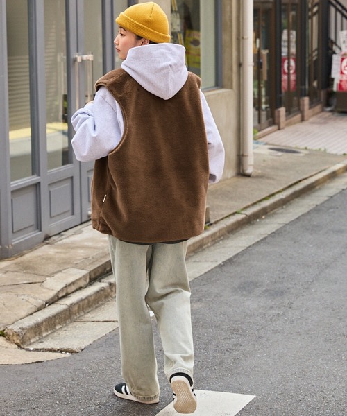 【希少】 REHERSALL リハーズオール ファー襟 ジップニットベスト M MONO-MART（モノマート） ベスト ジレ 「retock's」フェイクファー