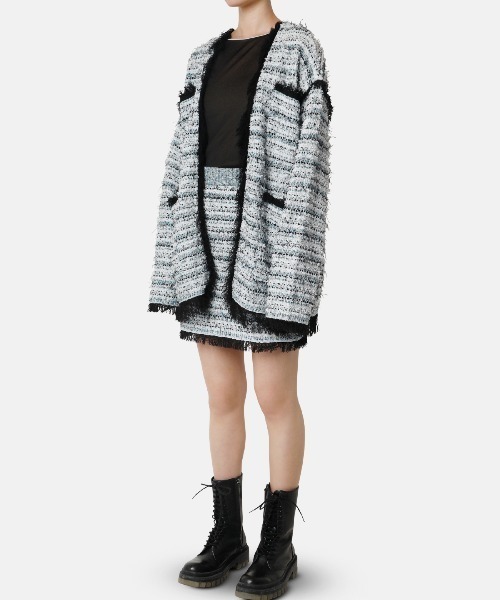 LE CIEL BLEU ツイードニットミニスカート / Tweed Knit LE CIEL BLEU スカート ツイードニットミニスカート / Tweed