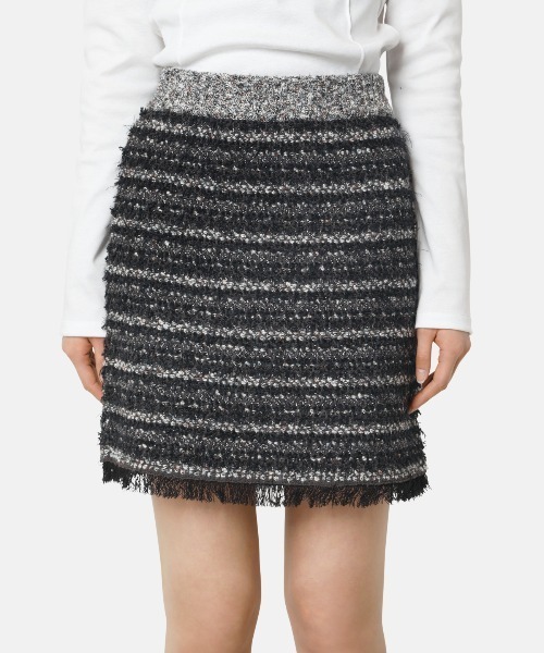 LE CIEL BLEU ツイードニットミニスカート / Tweed Knit LE CIEL BLEU スカート ツイードニットミニスカート / Tweed