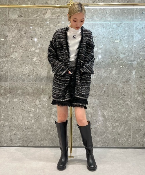 LE CIEL BLEU ツイードニットミニスカート / Tweed Knit LE CIEL BLEU スカート ツイードニットミニスカート / Tweed
