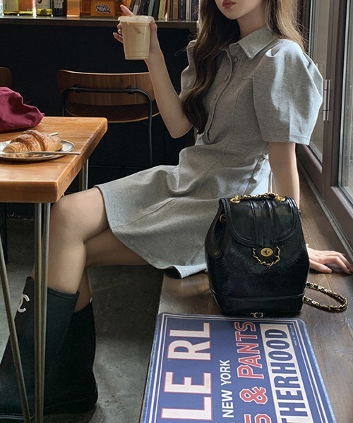 FREE STYLISTS ワンピース YUGA_YGMC ボリュームスリーブ フレアミニ