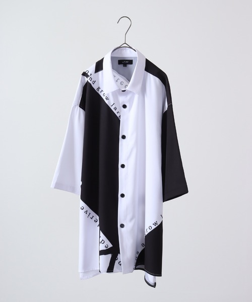 黒　リボン　裾切りっぱなし　半袖シャツ yohji yamamoto - pour homme | 裾結びストライプB / シャツ