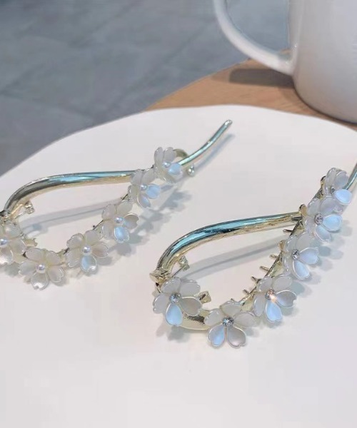 ヘアアクセサリー naaa ヘアクリップ 「NiiNa」フラワーツイストヘアクリップ