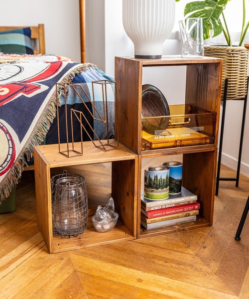 niko and…（ニコアンド） 家具 ウッドキューブボックス : ZOZOTOWN