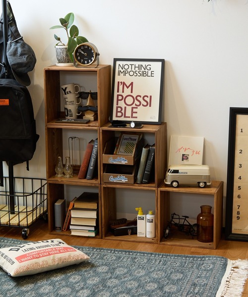 niko and…（ニコアンド） 家具 ウッドキューブボックス : ZOZOTOWN