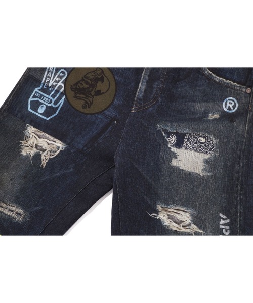 A BATHING APE（アベイシングエイプ） パンツ BAPE EMBLEM DENIM PRINT